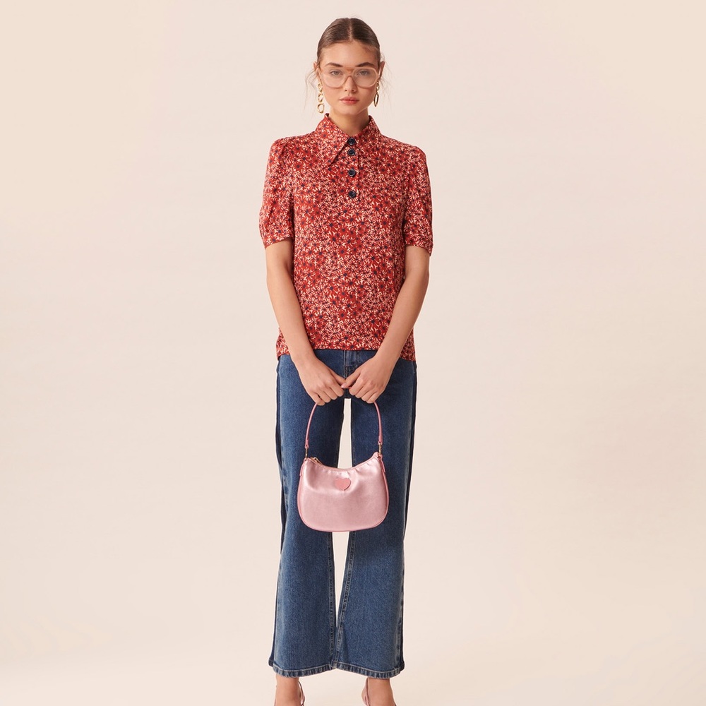 Red Tonino top with flower print